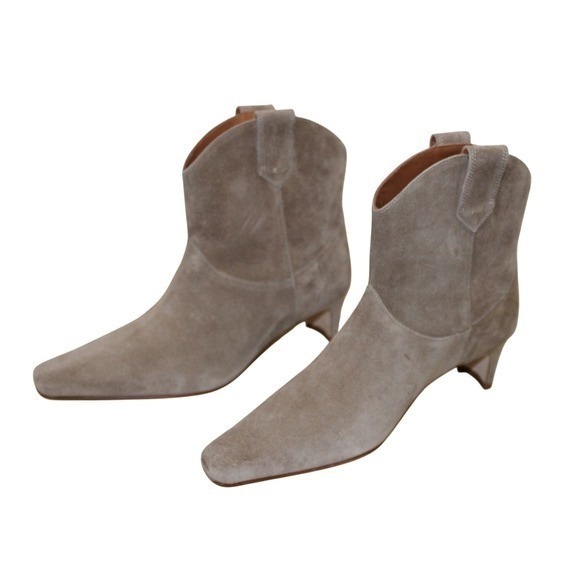 STAUD Shoes - STAUD Suede Western Ankle Boots Womens EU 35 US 5 Tan Kitten‎ Heel Portugal